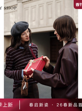 [商场同款]TKY SHOP撞色条纹圆领毛针织衫2026春新款10J1MA02A004