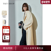 商场同款 TKY SHOP羊驼毛长款 大衣女24冬新款 呢外套10H1GA05T022