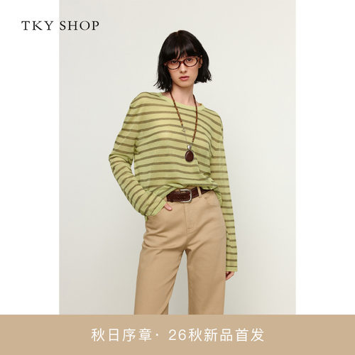 TKYSHOP圆领长袖线套衫