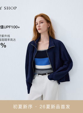 [商场同款]TKY SHOP立领短外套女2026夏夹克防晒服10J1DA01E090