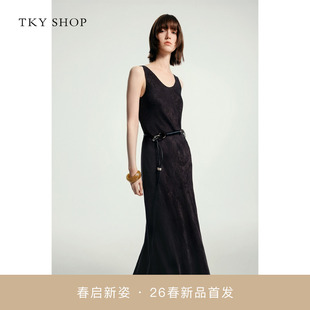 SHOP无袖 商场同款 TKY A字裙10J1YA06C018 真丝连衣裙2026春新款