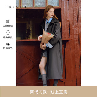 SHOP立领长款 商场同款 TKY 长外套10I1BA04N057 风衣女2025秋新款