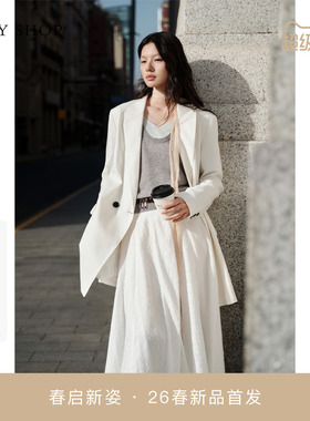 [商场同款]TKY SHOP白色西装外套2026春新款通勤西服10J1CA04B080