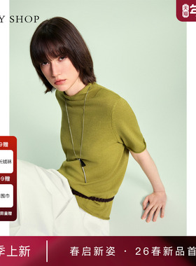 [商场同款]TKY SHOP高领短袖毛套衫2026春新品针织衫10J1MA01A006