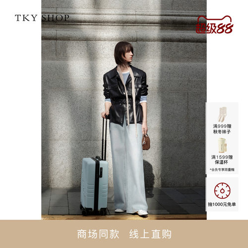TKYSHOP翻领PU皮外套
