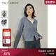 女美式 TKY SHOP灰色连帽双拉链针织开衫 慵懒chic毛衣外套保暖上衣