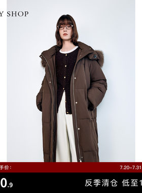 TKYSHOP连帽长款羽绒服