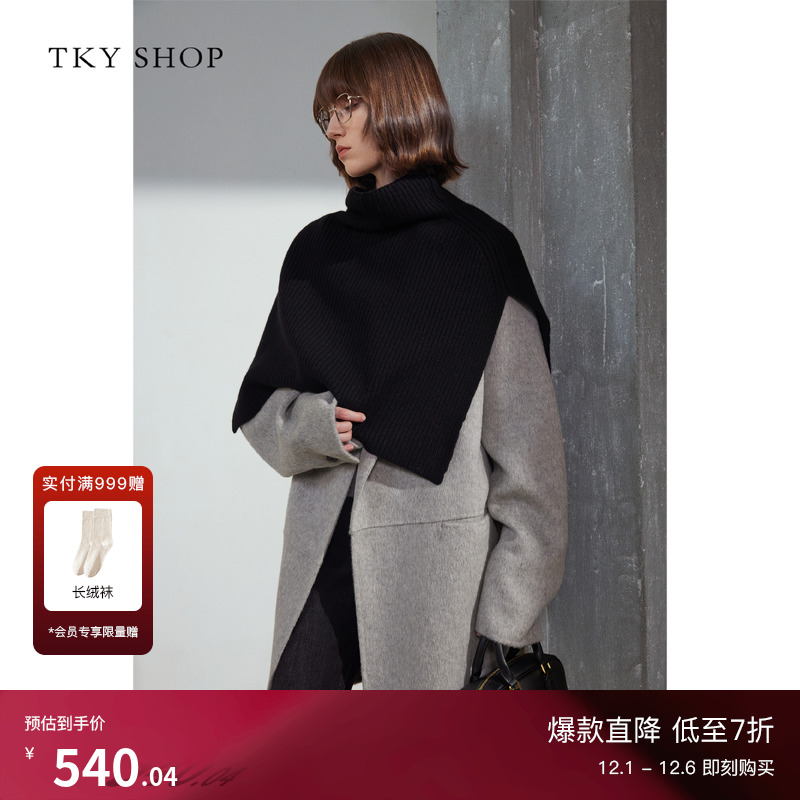 TKYSHOP绵羊毛大衣毛呢外套
