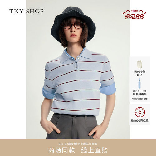 TKYSHOP短袖POLO领线套衫