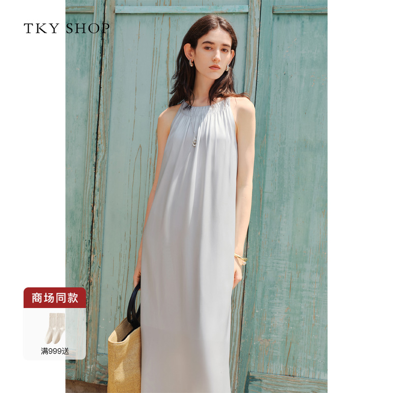 TKYSHOP挂脖吊带度假连衣裙