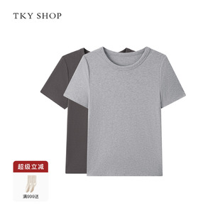 纯色简约百搭上衣内搭T恤 TKY SHOP圆领短袖 T恤女2025夏季 新款
