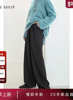 [商场同款]TKY SHOP休闲阔腿长裤女2025冬新款直筒裤10I1QA00D218