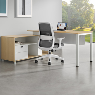 圣奥灵悦主管桌带侧柜办公桌老板桌钢木简约班台经理桌办公家具