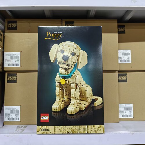 乐高LEGO小金毛幼犬狗狗模型拼装11384积木玩具ICONS礼物摆件生日