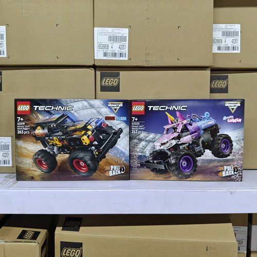 LEGO乐高机械组科技42219火冰回力车42220粉色车怪兽车积木玩具