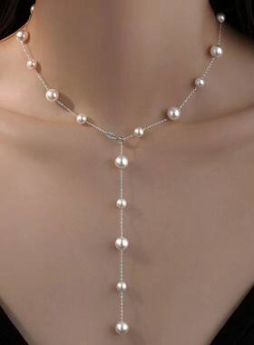 S925纯银满天星珍珠项链设计感女