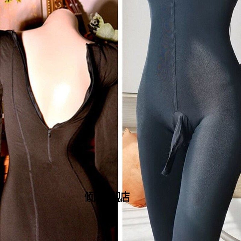 秋冬加绒加厚男士肤色连体衣成人全身衣保暖塑身美体衣紧身衣连袜