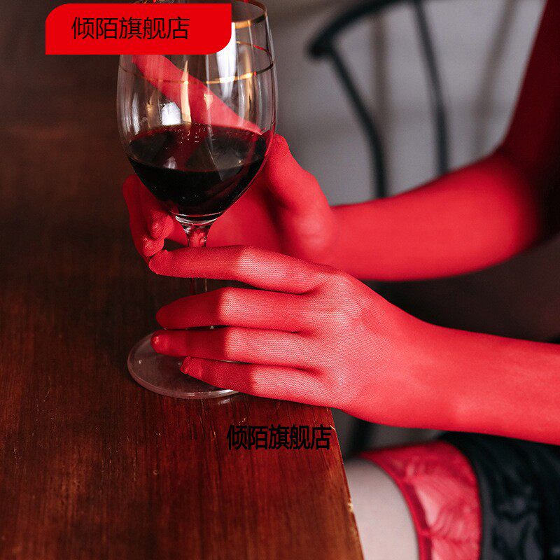 丝袜手冲手套男用飞机打专用手套超薄油亮分指丝袜丝滑黑丝袜