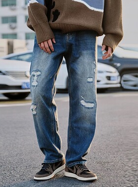 断码青货 赤耳水洗做旧破洞男士牛仔裤TK-1928