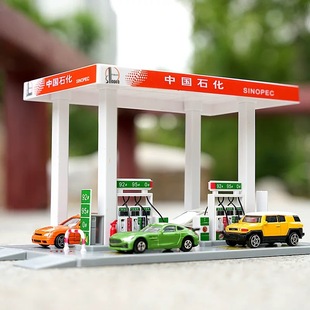 中国石油场景加油站微缩景观石化运输车天然气罐挂车男孩工程玩具