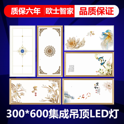 集成吊顶led灯30x60厨房卫生间吸顶灯铝扣板嵌入式300x600平板灯