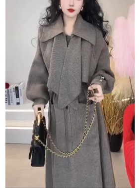 今年流行特惠23721大爱美依缘2025新款翻领长款女外套时尚宽松