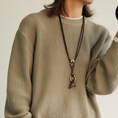 贰狸手作「木星」原创情侣项链复古毛衣链国风项链吊坠百搭民族风