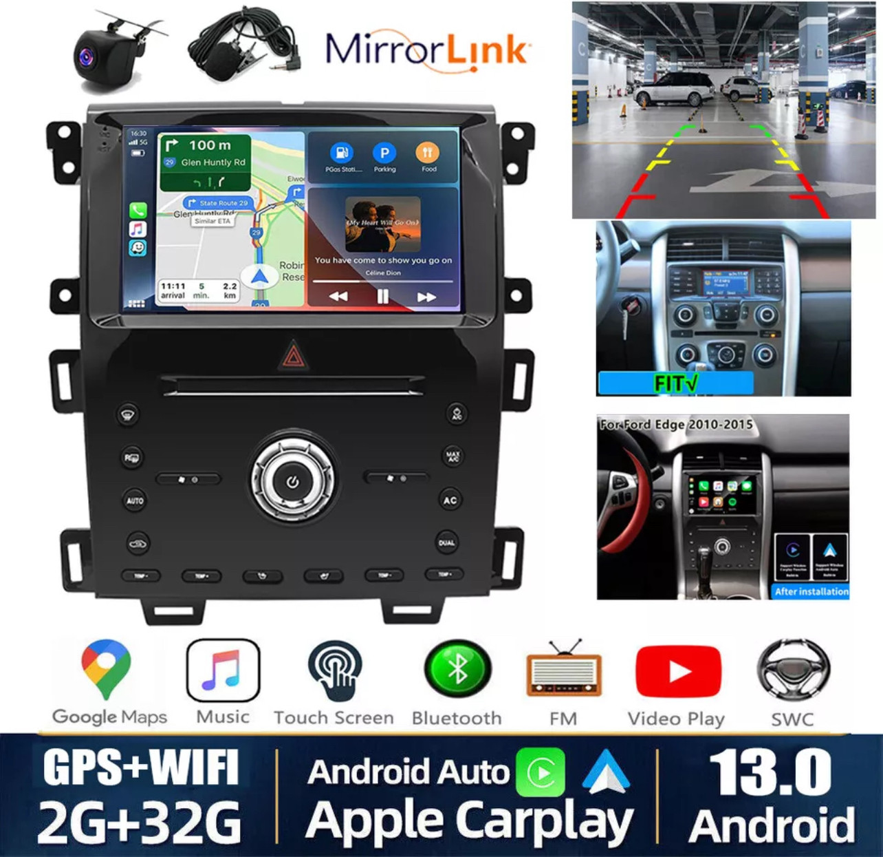 10-15款福特edge/锐界中控GPS导航WIFI车载立体声收音机安卓auto