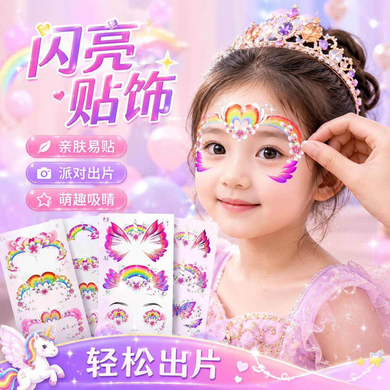 彩绘儿童脸部贴纸无毒防