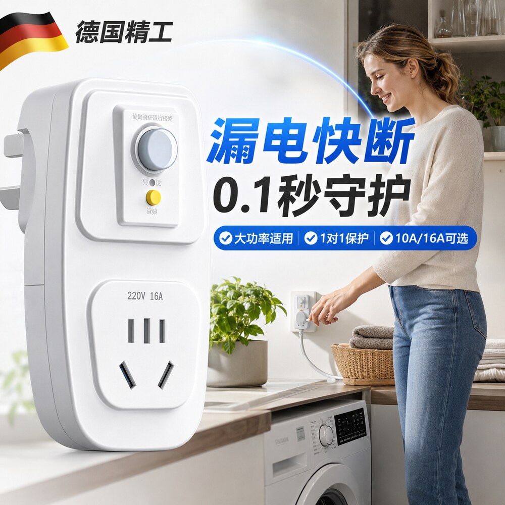 德国漏电保护插头自动断