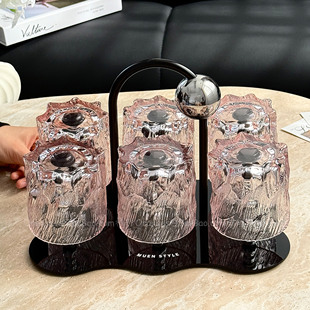 高级感轻奢客厅家用待客喝水杯茶杯套装果汁杯咖啡杯乔迁伴手礼物