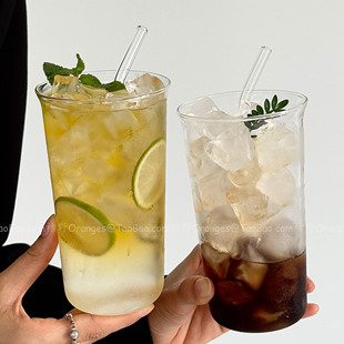 耐高温果茶玻璃杯大容量夏日简约冰美式咖啡杯特调奶茶柠檬茶杯子