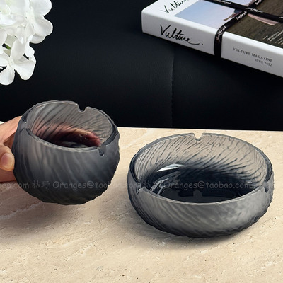 防飞灰玻璃烟灰缸家用客厅办公室