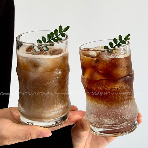 ins风高级感冰美式玻璃杯拿铁杯