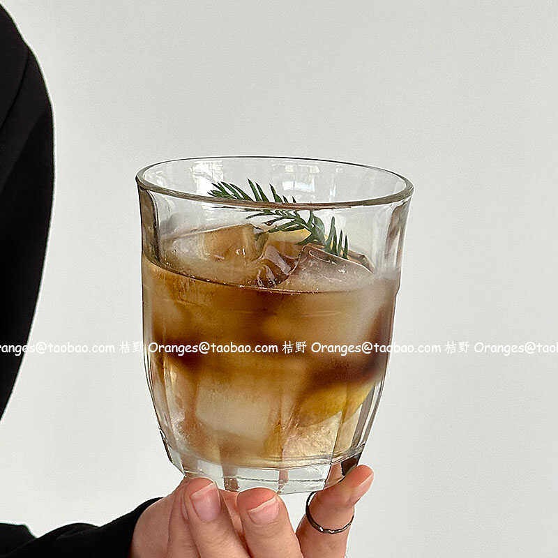 Oranges咖啡店复古萃取冰咖啡杯水杯澳白杯玻璃杯子冷饮杯果汁杯