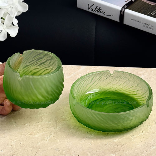 轻奢防飞灰玻璃烟灰缸高级感烟盅