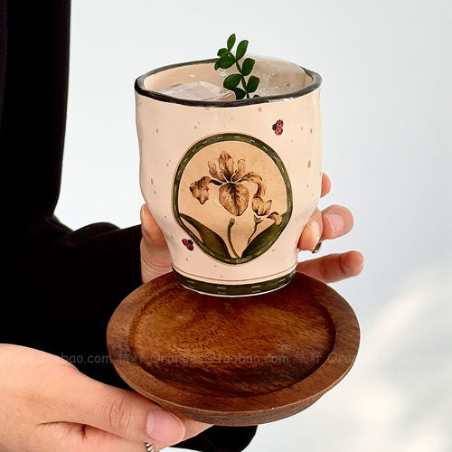 Oranges复古手作花绮踪手握杯