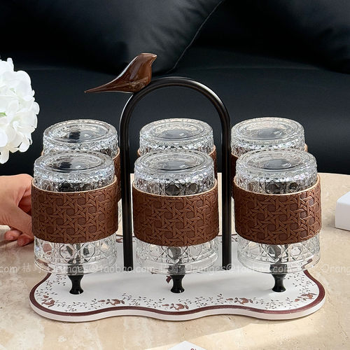 美拉德棕飞鸟客厅待客水具套装