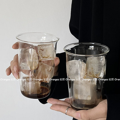 耐高温透明玻璃咖啡饮品杯