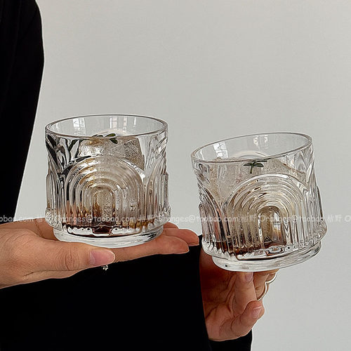 小众复古凯旋纹美式拿铁杯咖啡杯