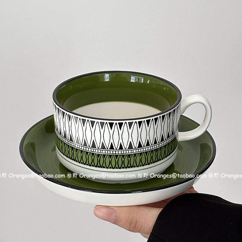 芬兰中古复刻手绘墨西哥咖啡杯碟