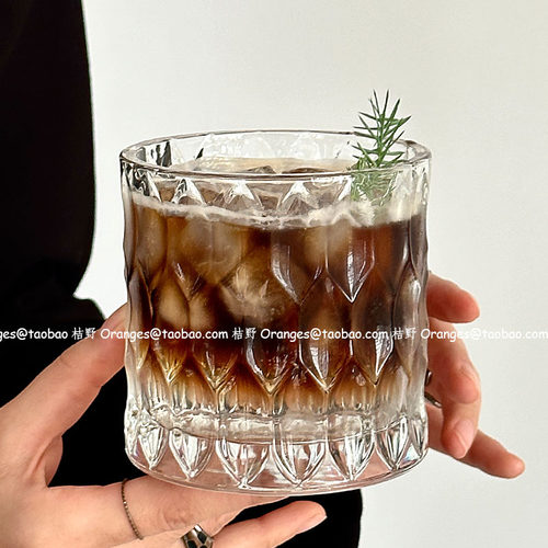 小众ins复古冰球威士忌杯玻璃杯