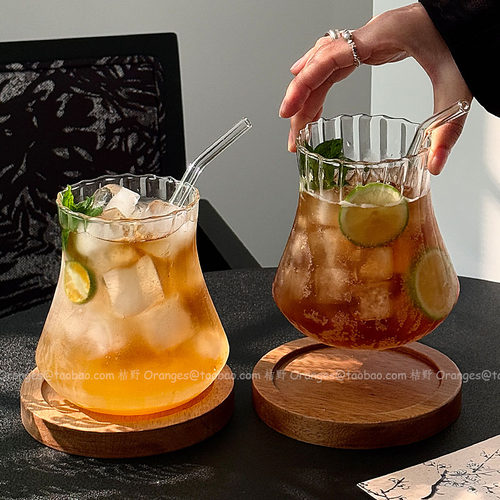 ins玻璃杯冰美式咖啡杯饮品杯
