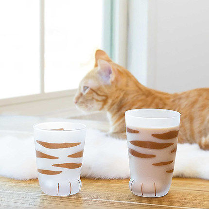 现货 日本 石冢硝子 猫爪玻璃杯 coconeco 牛奶杯 猫奴 铲屎官