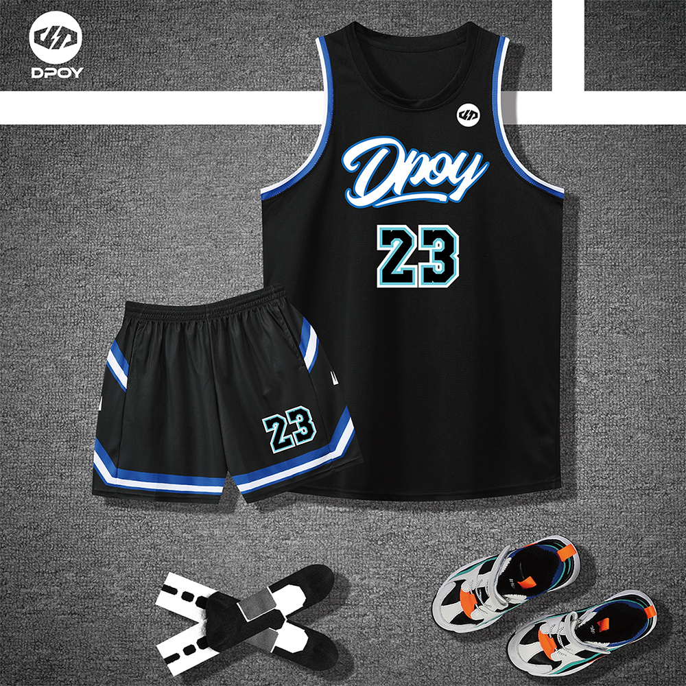dpoy美式球衣5分短裤篮球服套装定制男女团体透气面料粉艺术字体