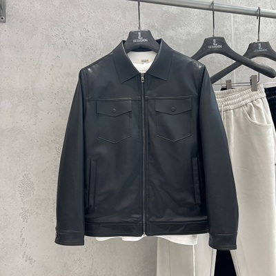 欧洲站高端简约机车羽绒服