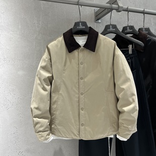 美式冬季新款90白鸭绒羽绒服男简约韩系翻领保暖通勤工装夹克外套