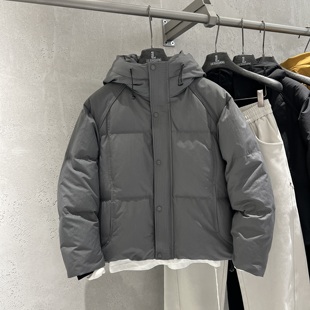 男士羽绒服冬季2025新款加厚防寒保暖白鸭绒连帽外套男装短款潮牌