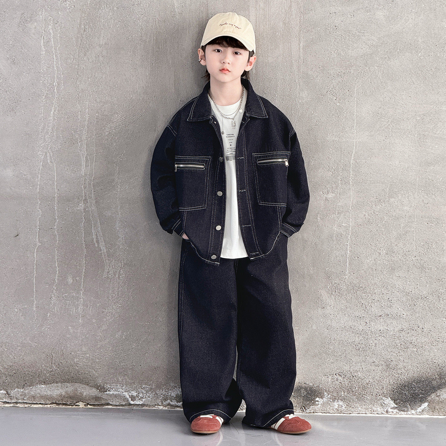 男童春秋牛仔套装2026新款洋气儿童中大童休闲外套牛仔裤两件套潮