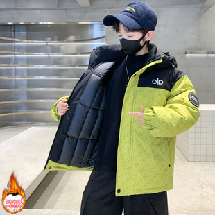 男童棉衣冬装 加厚羽绒棉服中大童户外加棉冲锋衣 外套洋气儿童冬季